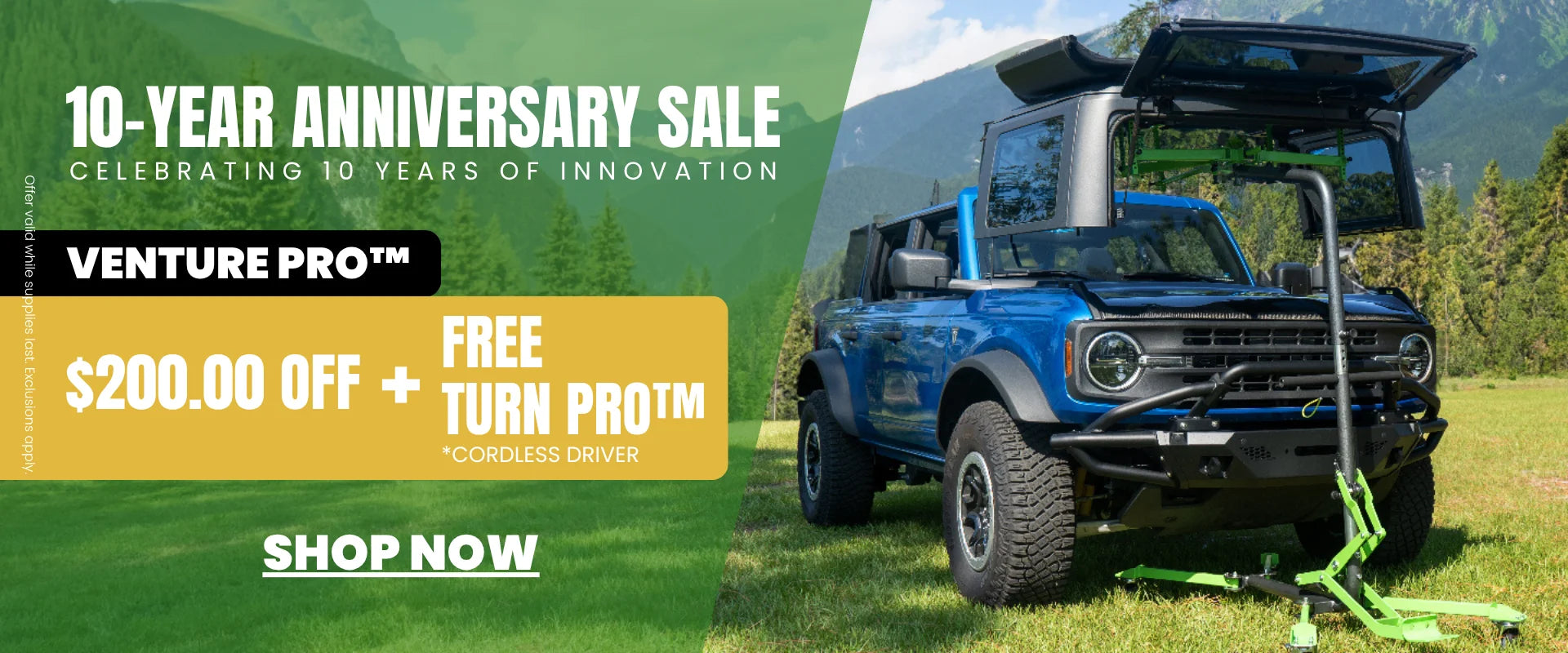 10-Year Anniversary Sale | $200 Off Venture Pro and Gladiator Pro + Free Turn Pro