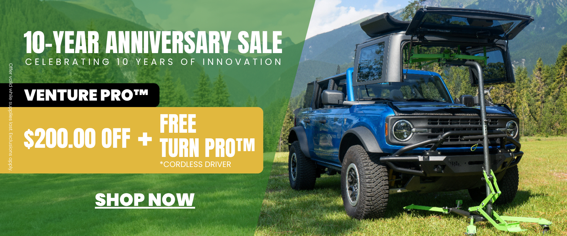 10-Year Anniversary Sale | $200 Off Venture Pro and Gladiator Pro + Free Turn Pro