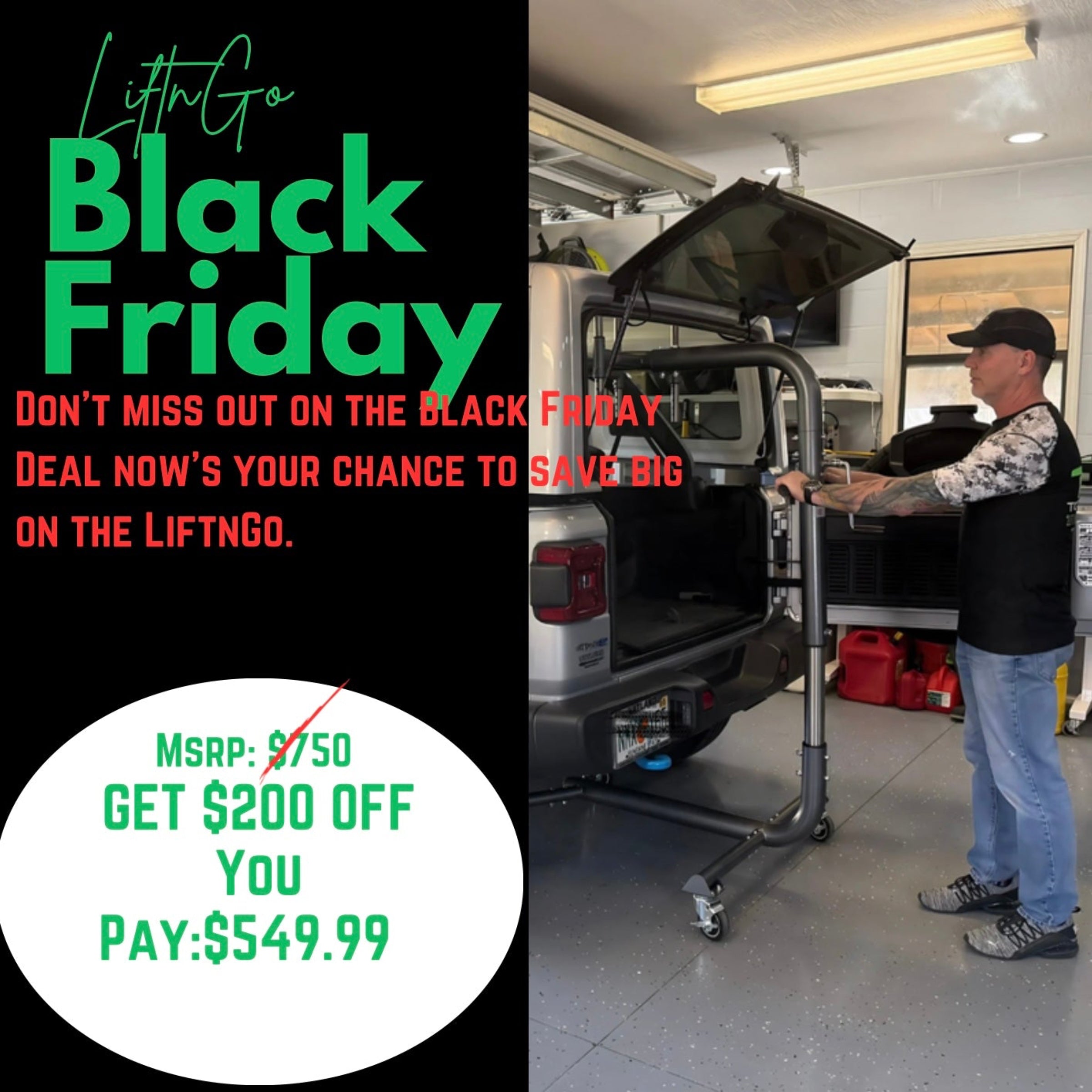 LIFTnGO™ - Hardtop Removal and Storage Tool for Jeep Wrangler & Ford Bronco®