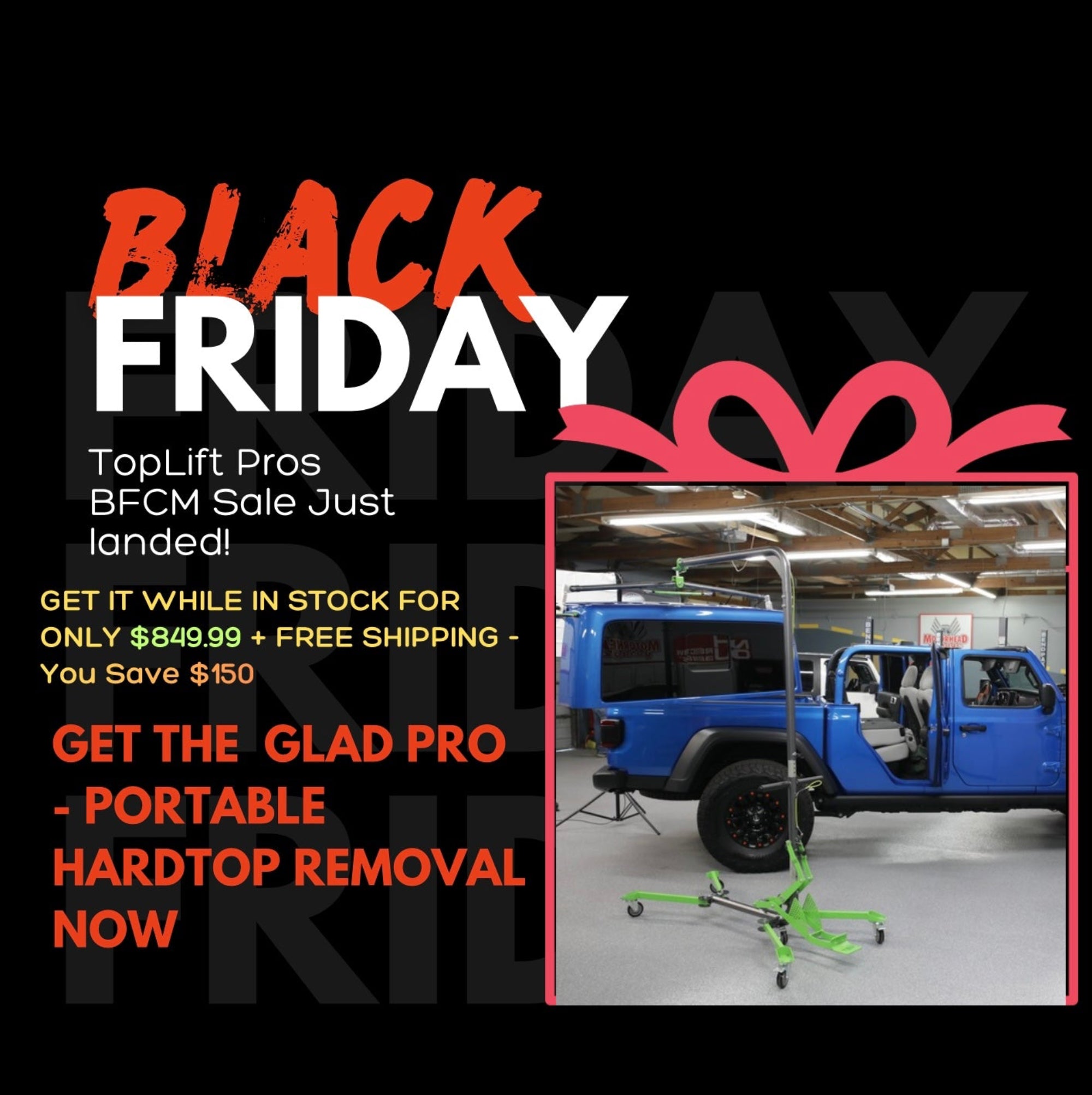 Gladiator Pro® - Hardtop Removal & Storage Tool for Jeep® Gladiator