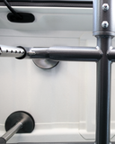 LIFTnGO hardtop removal and storage tool for Jeep Wrangler and Ford Bronco, showing the tool attached to a vehicle's hardtop.