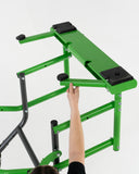 TopLift Pro V2 hardtop removal and storage tool for Jeep Wrangler and Ford Bronco, shown on lift platform.