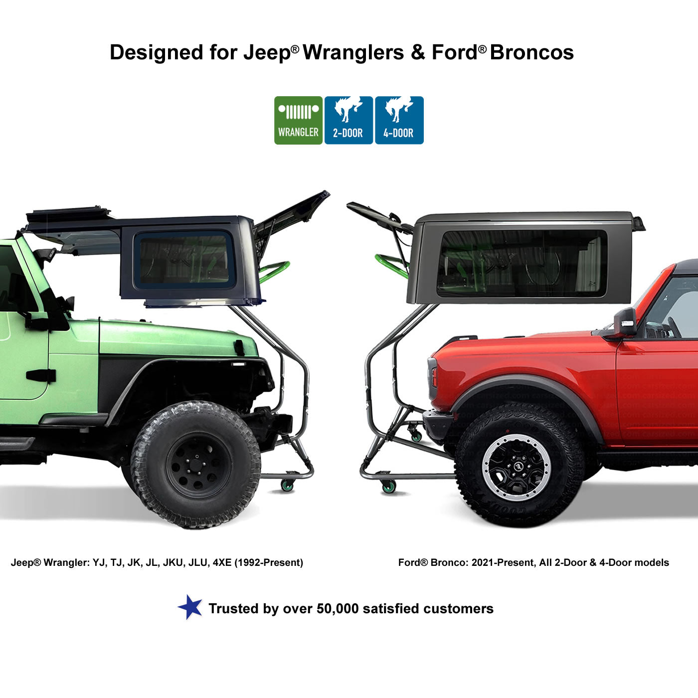 Big Bundle TopLift Pros Jeep® or  Ford Bronco®  2/4 Door Includes The Power Pro Attachment & Door Cart with Cover