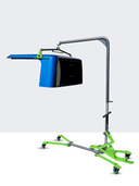 TopLift Pros Gladiator Pro hardtop removal and storage tool for Jeep Gladiator, shown in use with the hardtop lifted and stored.